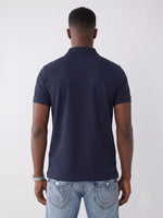 True Religion Men Navy Solid Regular Fit Polo T-Shirt