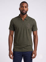 True Religion Men Green Solid Regular Fit Polo T-Shirt