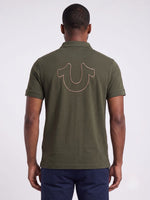True Religion Men Green Solid Regular Fit Polo T-Shirt