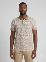 True Religion Men Beige Striped Regular Fit Polo T-Shirt