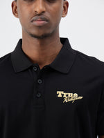 True Religion Men Black Solid Regular Fit Pure Cotton Polo T-Shirt