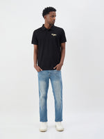 True Religion Men Black Solid Regular Fit Pure Cotton Polo T-Shirt
