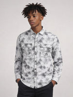 True Religion Men White Tie-Dye Regular Fit Shirt