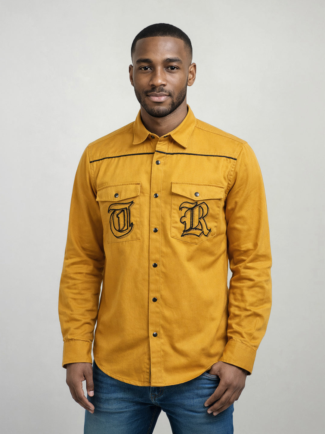 True Religion Men Mustard Solid Regular Fit Shirt