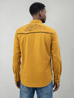 True Religion Men Mustard Solid Regular Fit Shirt
