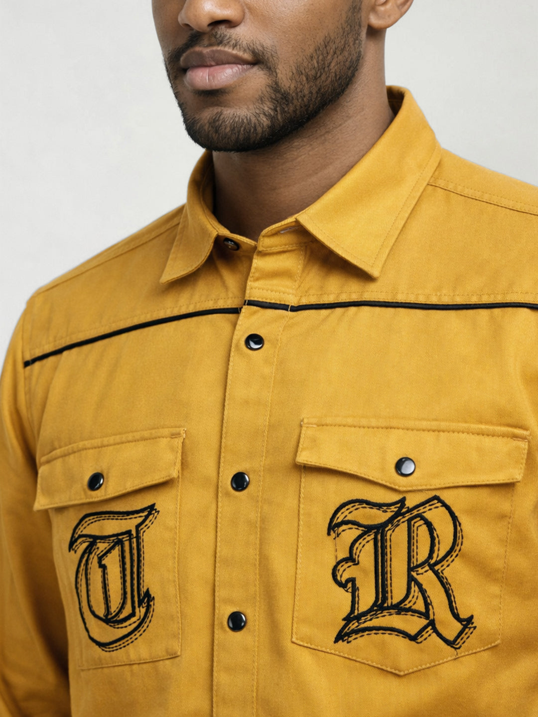 True Religion Men Mustard Solid Regular Fit Shirt