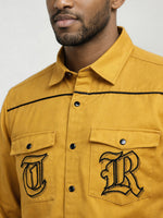 True Religion Men Mustard Solid Regular Fit Shirt
