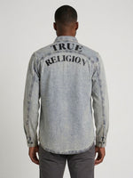 True Religion Men Grey Solid Regular Fit Shirt