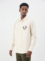 True Religion Men Cream Printed Regular Fit Shirt