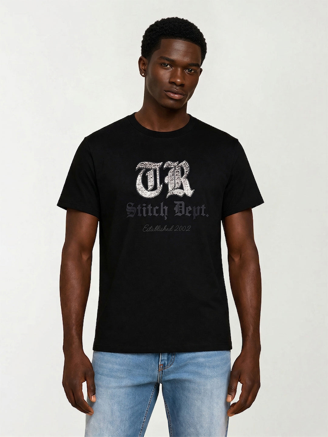 True Religion Men Black Printed Regular Fit T-Shirt