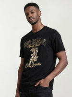 True Religion Men Black Printed Regular Fit T-Shirt