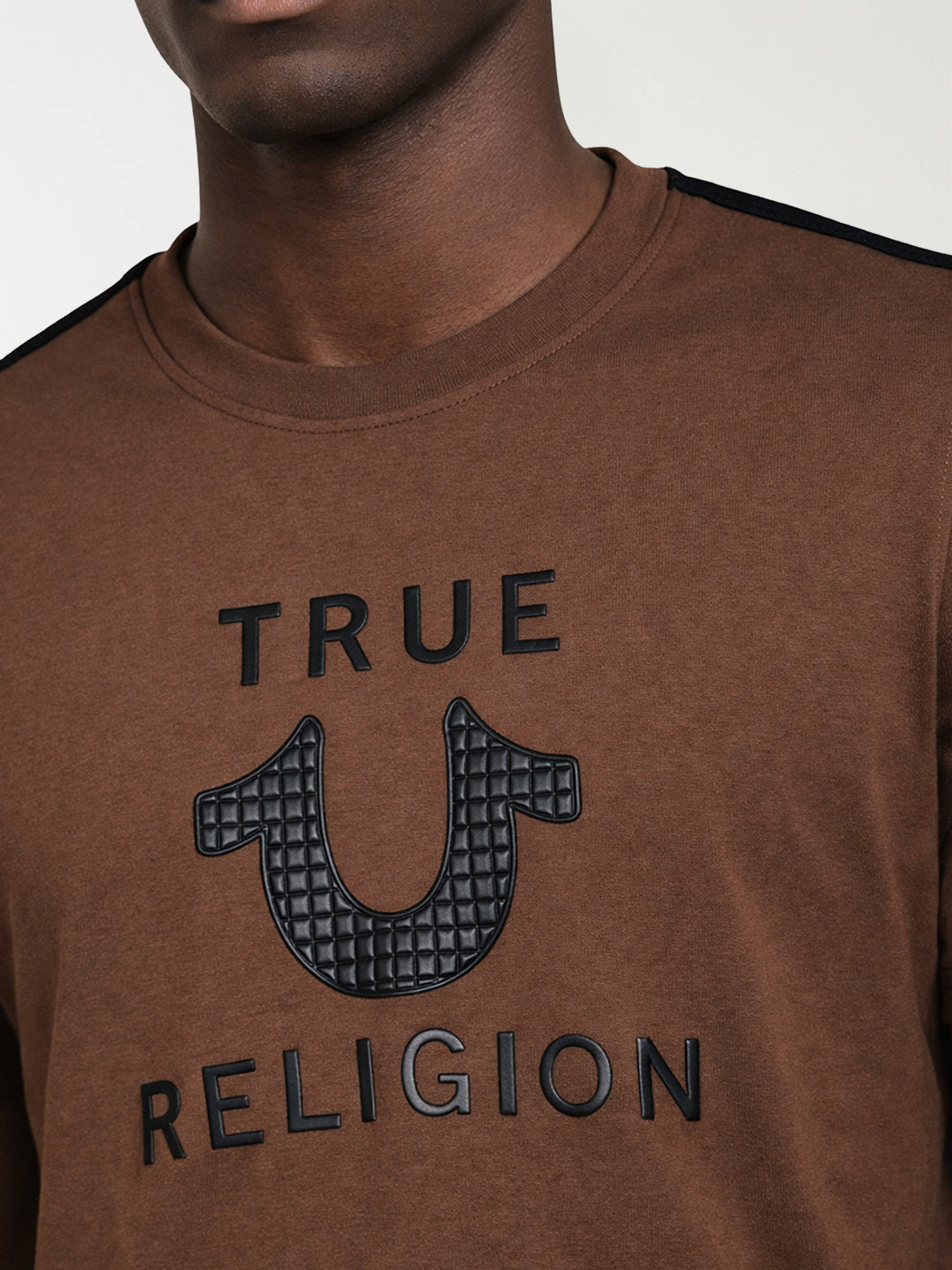 True Religion Men Brown Printed Regular Fit T-Shirt