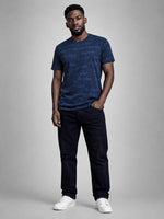 True Religion Men Blue Printed Regular Fit T-Shirt