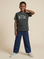 True Religion Boys Green Printed Regular Fit Pure Cotton T-Shirt