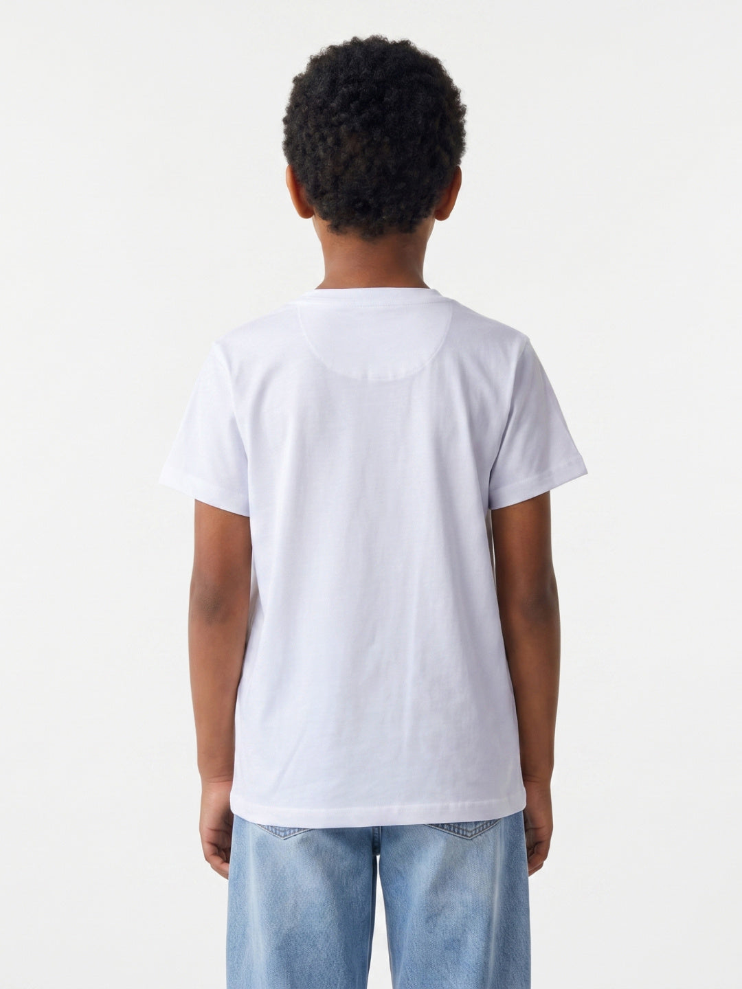 True Religion Boys Cream Solid Regular Fit Pure Cotton T-Shirt