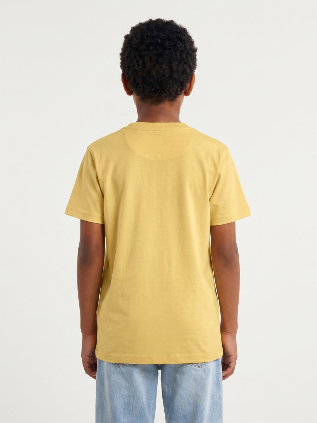 True Religion Boys Yellow Solid Regular Fit T-Shirt