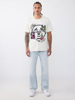 True Religion Men Blue Solid Ricky Ropestitch Straight Fit Jeans