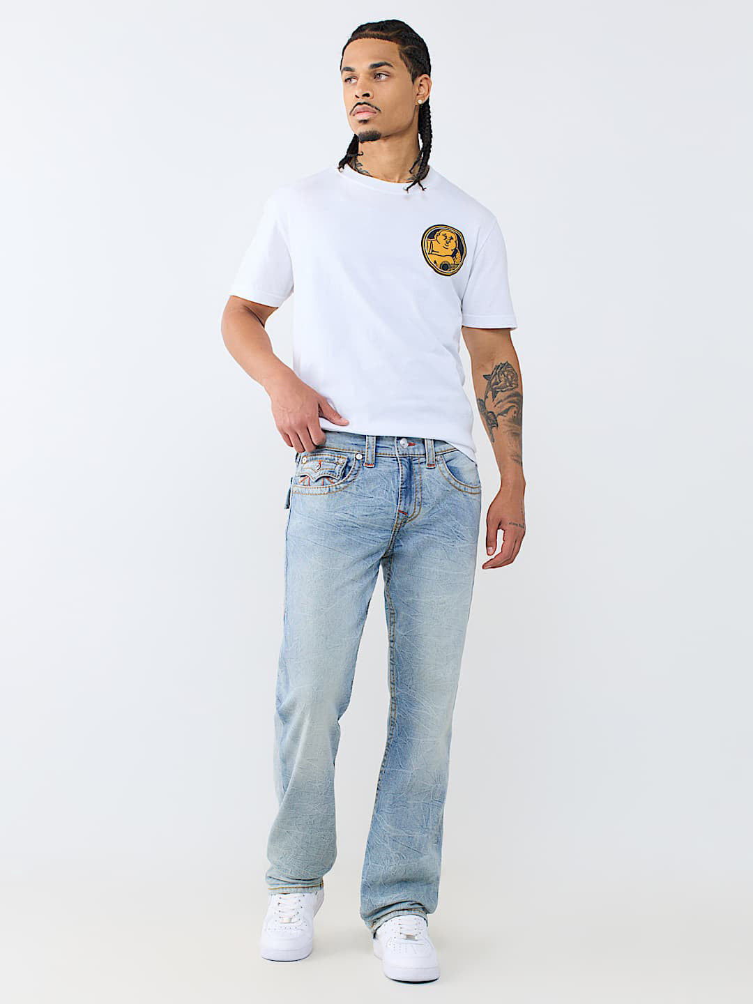 True Religion Blue Straight Fit Ricky Big T Stretchable Jeans