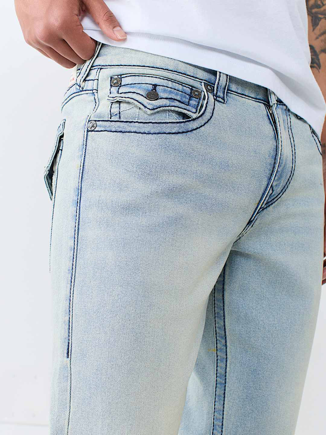 True Religion Blue Big T Billy Bootcut Solid Stretchable Jeans
