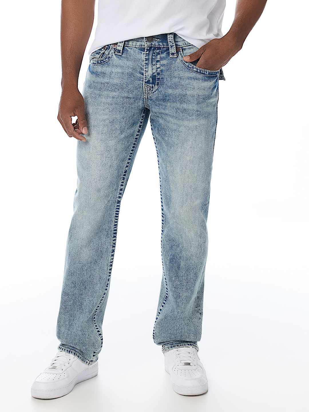 True Religion Blue Straight Fit Ricky Big T Stretchable Jeans