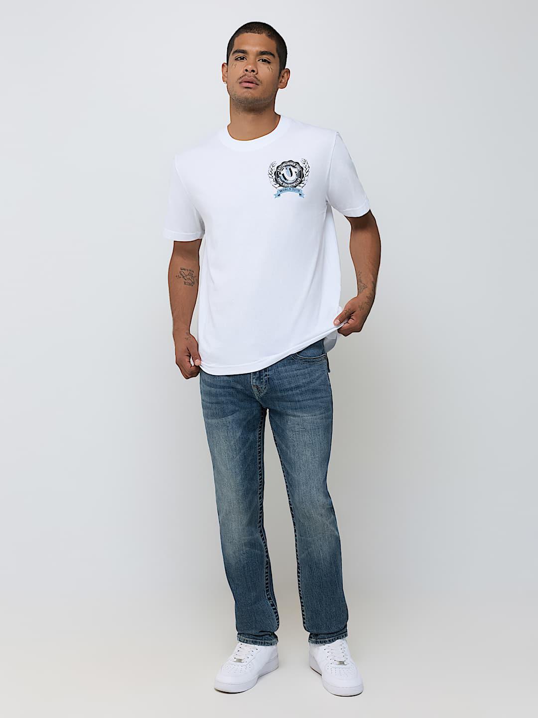 True Religion Men Blue Solid Rocco SN Skinny Fit Jeans