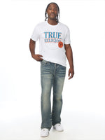 True Religion Men Blue Billy SN Solid Bootcut Jeans