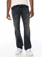 True Religion Men Ricky Super T Blue Solid Straight Fit Jeans