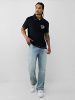 True Religion Men Blue Billy Super T Solid Bootcut Jeans