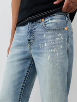 True Religion Men Blue Billy Super T Solid Bootcut Jeans