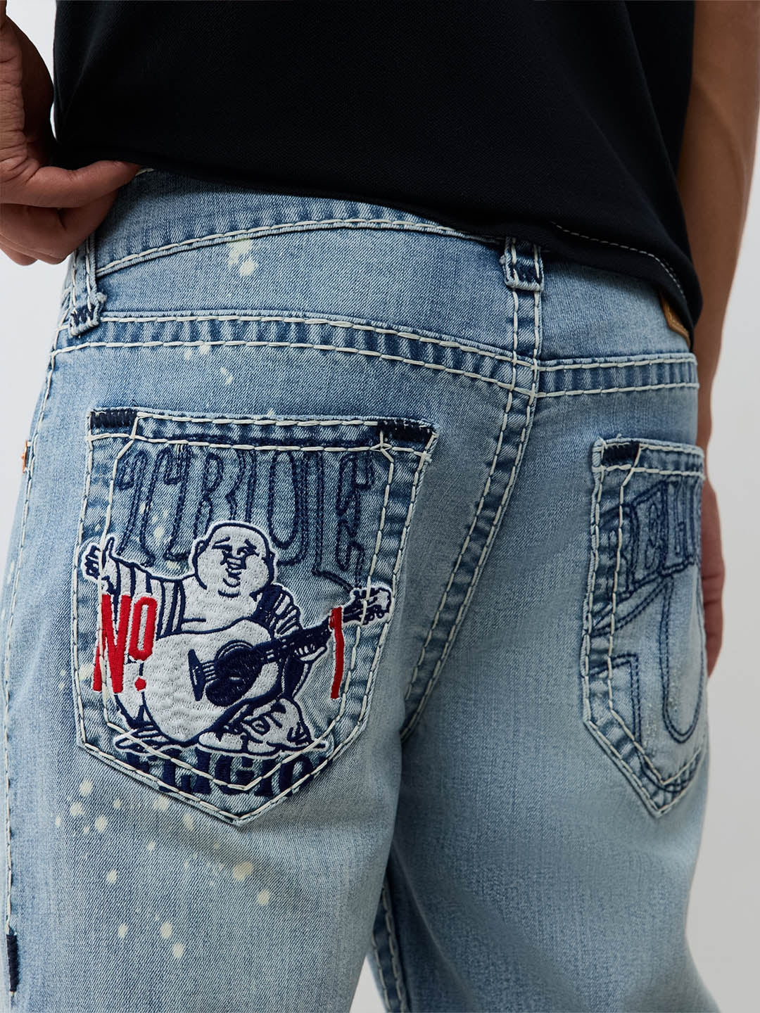 True Religion Men Blue Billy Super T Solid Bootcut Jeans