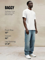 True Religion Men Blue Embroidered Bobby SN Baggy Fit Jeans
