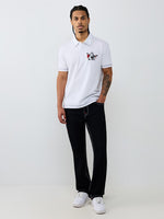 True Religion Men Black Solid Ricky Super T Straight Fit Jeans