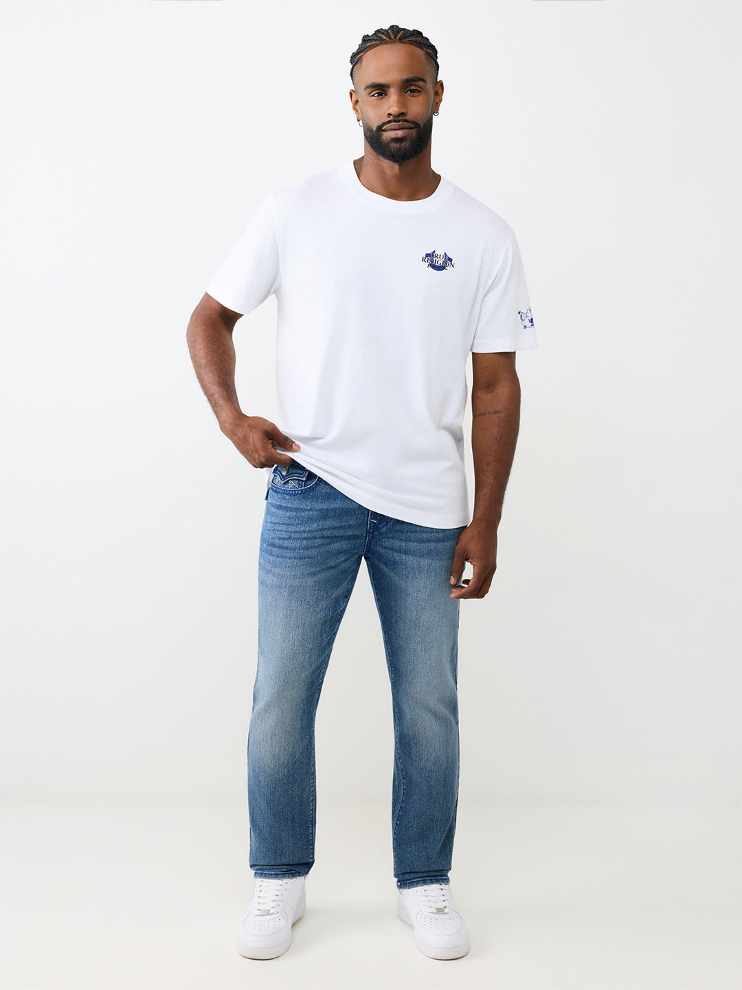 True Religion Blue Slim Fit Geno Big T Stretchable Jeans