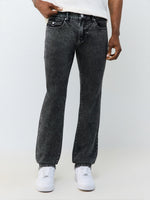 True Religion Men Grey Geno SN Solid Slim Fit Jeans