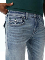 True Religion Men Geno SN Light Blue Solid Slim Fit Jeans