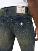 True Religion Men Geno SN Blue Solid Slim Fit Jeans