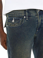 True Religion Men Geno SN Blue Solid Slim Fit Jeans