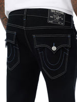True Religion Men Ricky SN Black Solid Straight Fit Jeans