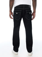 True Religion Men Ricky SN Black Solid Straight Fit Jeans