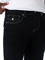 True Religion Men Ricky SN Black Solid Straight Fit Jeans