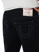 True Religion Men Black Geno Big T Solid Slim Fit Jeans