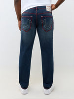 True Religion Men Navy Blue Geno Big T Solid Slim Fit Jeans
