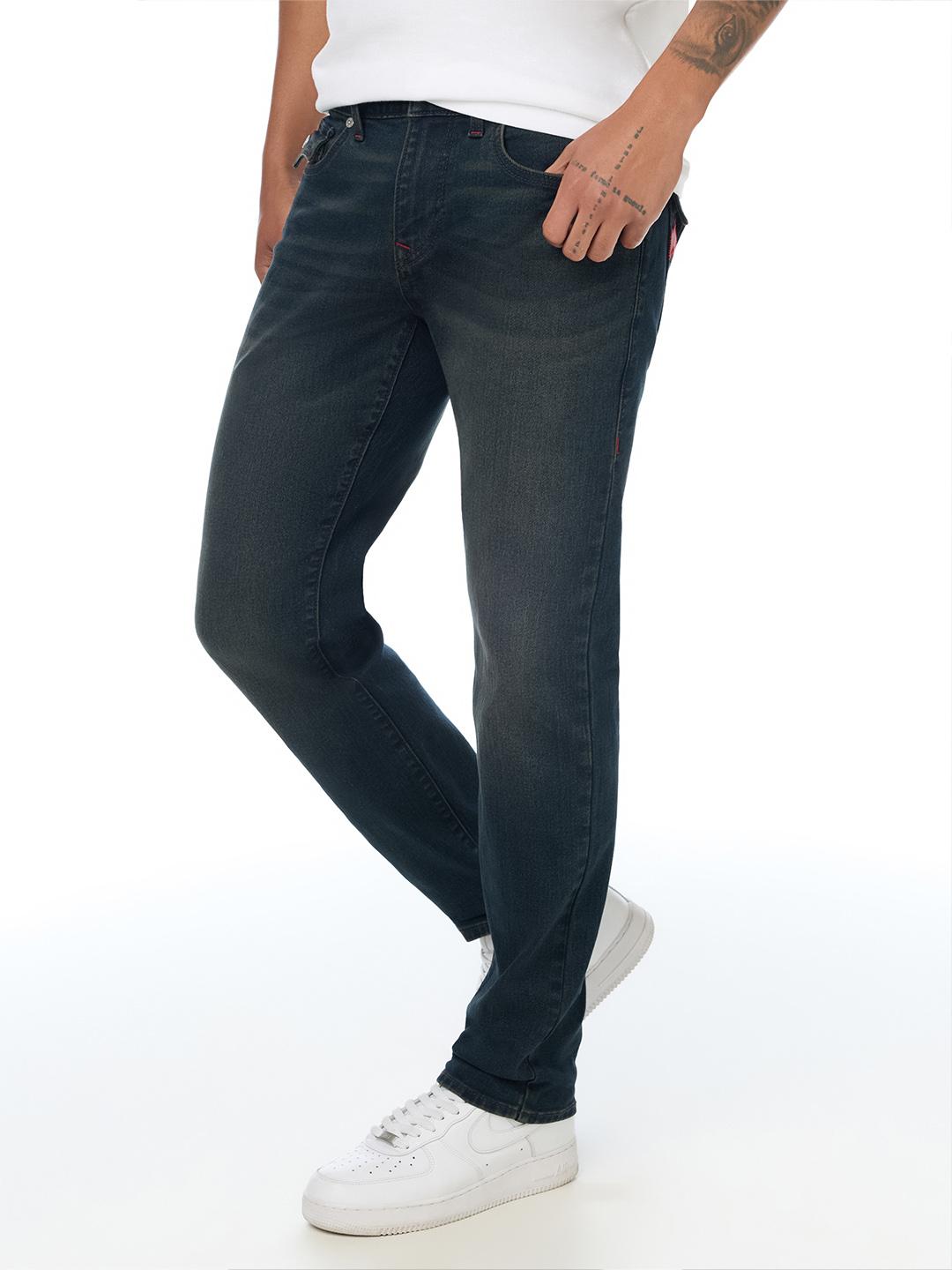 True Religion Blue Geno Applique SN Stretchable Slim Fit Jeans