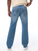 True Religion Men Ricky SN Blue Solid Straight Fit Jeans