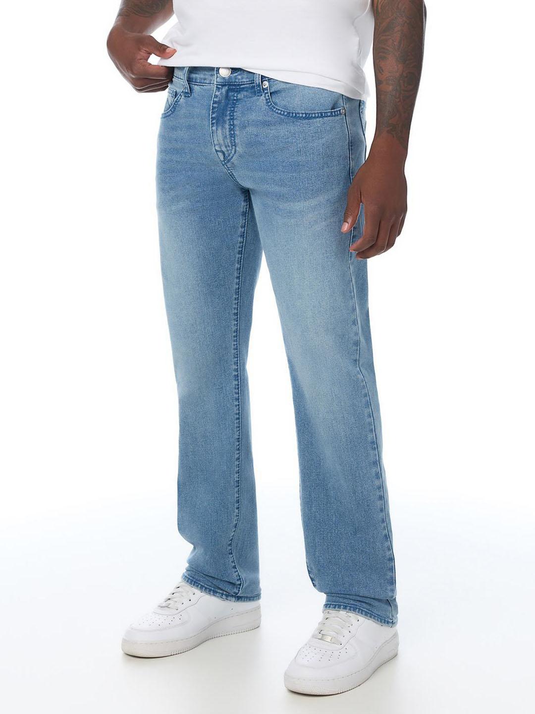 True Religion Men Ricky Big T Light Blue Solid Straight Fit Jeans