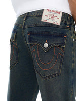 True Religion Men Ricky Big T Navy Blue Solid Straight Fit Jeans