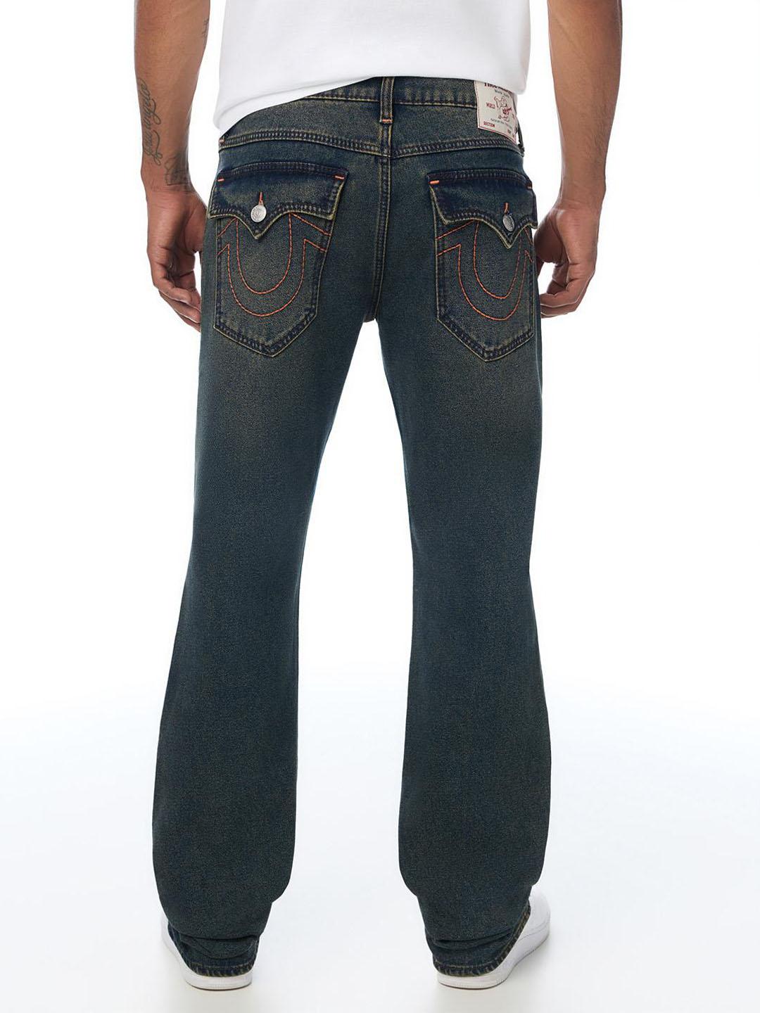 True Religion Men Ricky Big T Navy Blue Solid Straight Fit Jeans