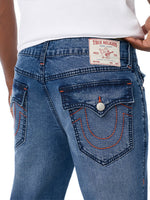 True Religion Men Blue Rocco Big T Solid Skinny Fit Jeans