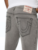 True Religion Men Grey Ricky SN Graphic Straight Fit Jeans