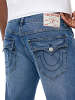 True Religion Men Blue Billy SN Solid Bootcut Jeans